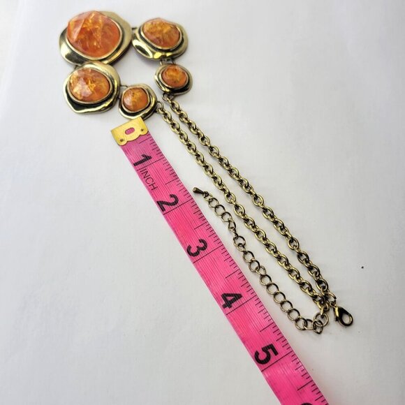 Orange Cabochon Style Choker Necklace - Picture 2 of 10